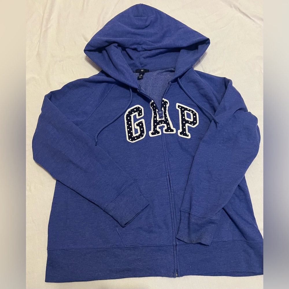 GAP Royal Blue Full-Zip Hooded Sweatshirt with Logo